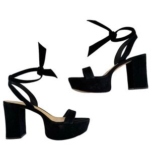 Alexandre Birman Sandals Black Suede Platform Ankle Strap